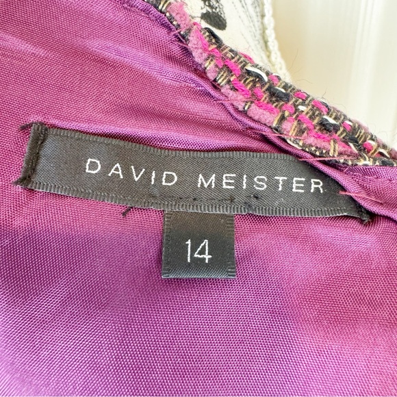 David Meister Purple Tweed Cap Sleeve Dress Size 14 - Picture 5 of 5